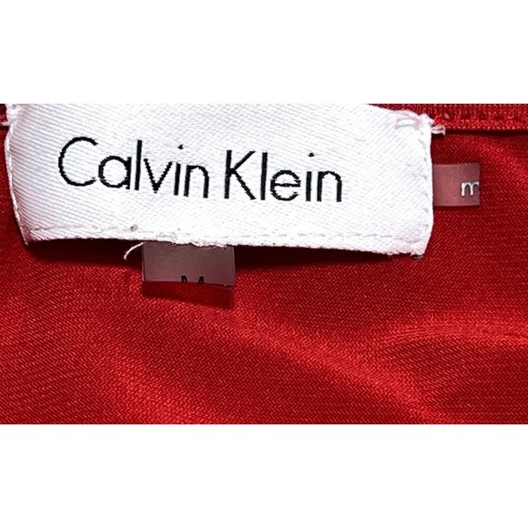 Calvin Klein - Women's Sleeveless Stretch Blouse, Red, Medium - Picture 8 of 13